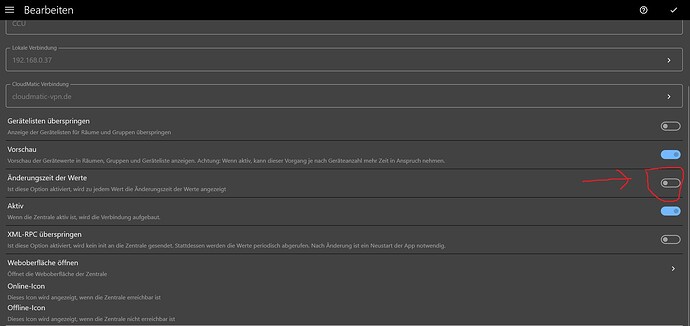zentrale einstellungen