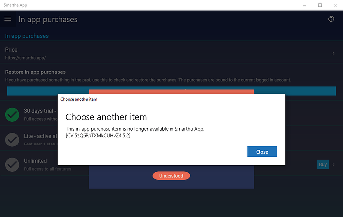 Smartha error