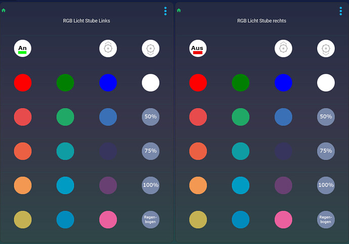 rgb licht stube